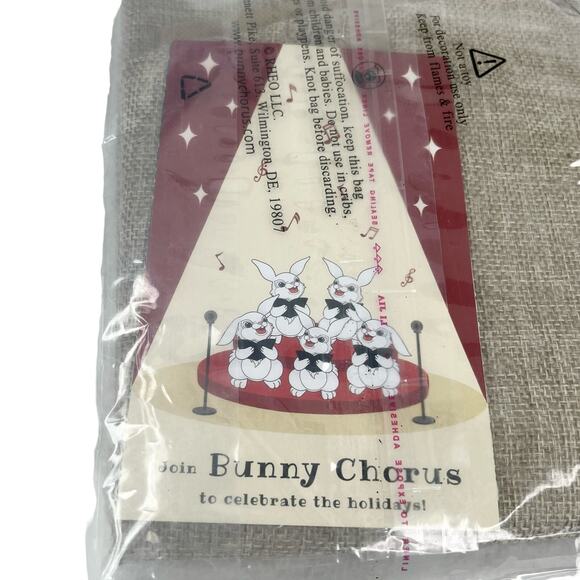 Bunny Chorus Ivenf Double-Layer Burlap Tree Skirt 36" Rustic Jute Christmas New - Picture 6 of 13